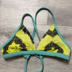 Prana Yellow and Teal Bikini Top